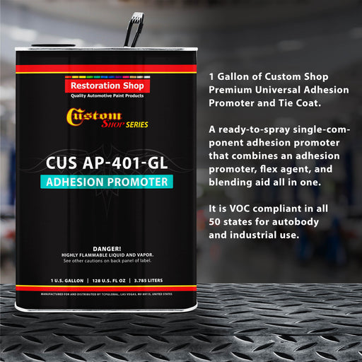 Custom Shop Premium Universal Adhesion Promoter & Tie Coat, 1 Gallon - Paint Provides Superior Adhesion to Plastic, Flex Agent, 50 State VOC Compliant