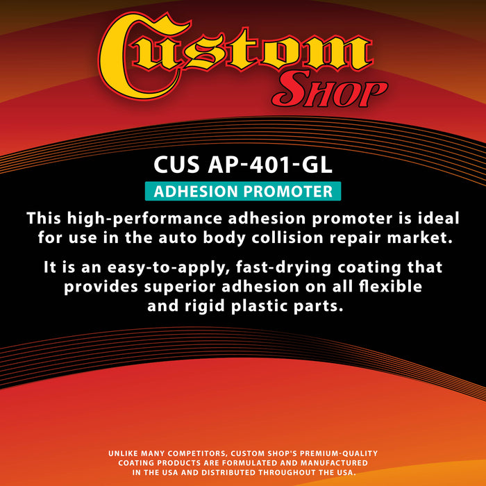 Custom Shop Premium Universal Adhesion Promoter & Tie Coat, 1 Gallon - Paint Provides Superior Adhesion to Plastic, Flex Agent, 50 State VOC Compliant