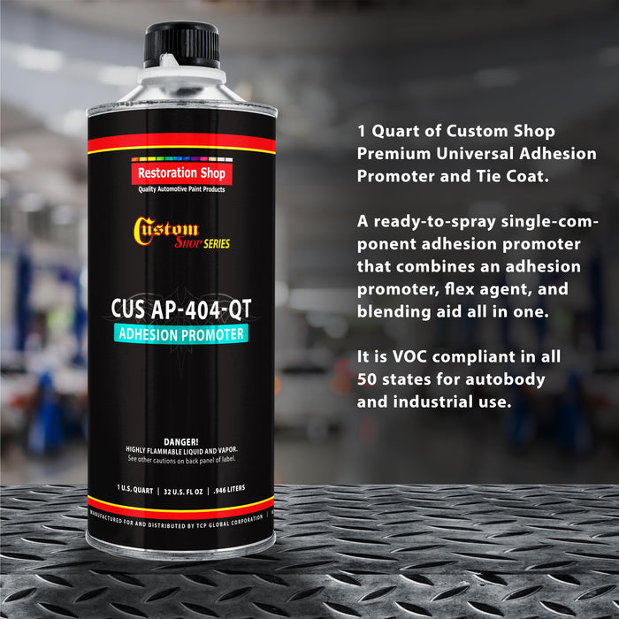 Premium Universal Adhesion Promoter and Tie Coat, 1 Quart - Paint Provides Superior Adhesion to Metal, Plastic, Fiberglass, Flex Agent - 50 State VOC Compliant for Autobody and Industrial