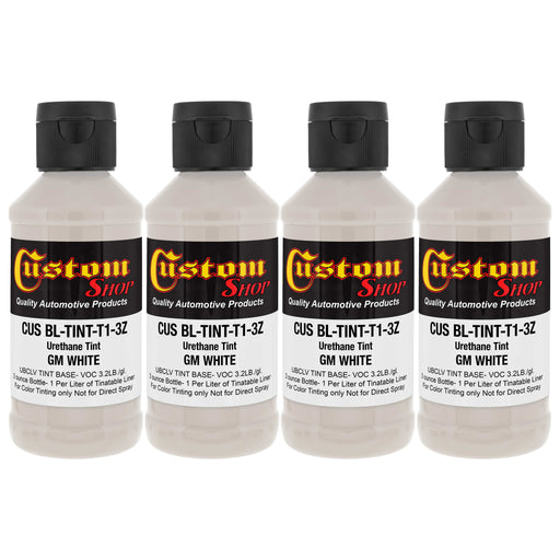 3 oz (GM White Color) Urethane Tint Concentrate for Tinting Truck Bed Liner Coatings (Pack of 4)