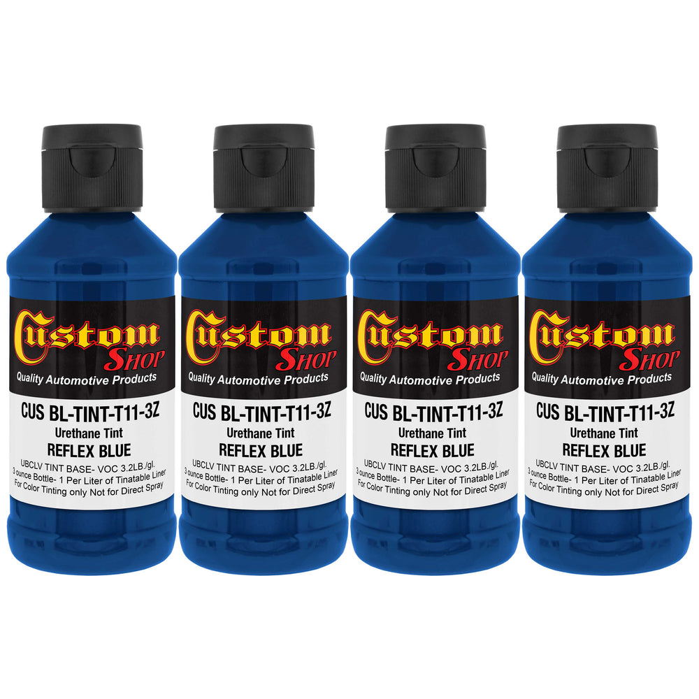 3 oz (Reflex Blue Color) Urethane Tint Concentrate for Tinting Truck Bed Liner Coatings - Pack of 4