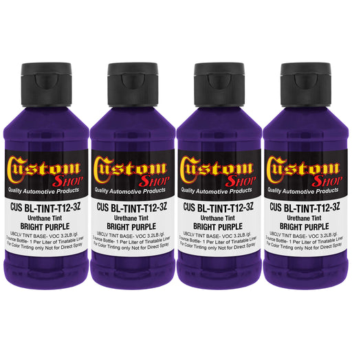 3 oz (Bright Purple Color) Urethane Tint Concentrate for Tinting Truck Bed Liner Coatings (Pack of 4)