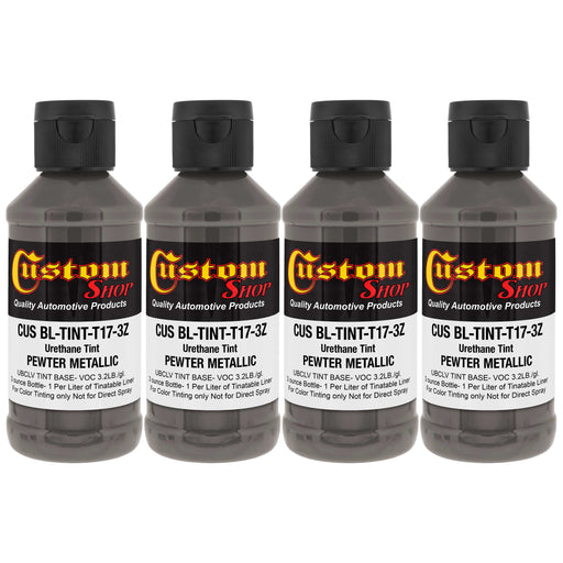 3 oz (Pewter Metallic Color) Urethane Tint Concentrate for Tinting Truck Bed Liner Coatings - Pack of 4