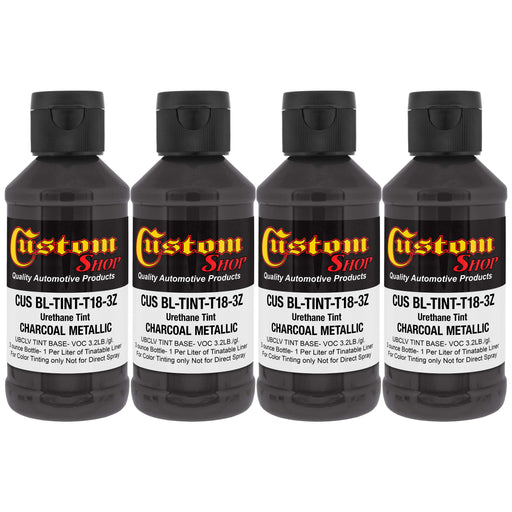 3 oz (Charcoal Metallic Color) Urethane Tint Concentrate for Tinting Truck Bed Liner Coatings - Pack of 4