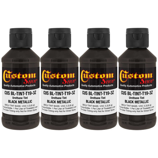 3 oz (Black Metallic Color) Urethane Tint Concentrate for Tinting Truck Bed Liner Coatings - Pack of 4