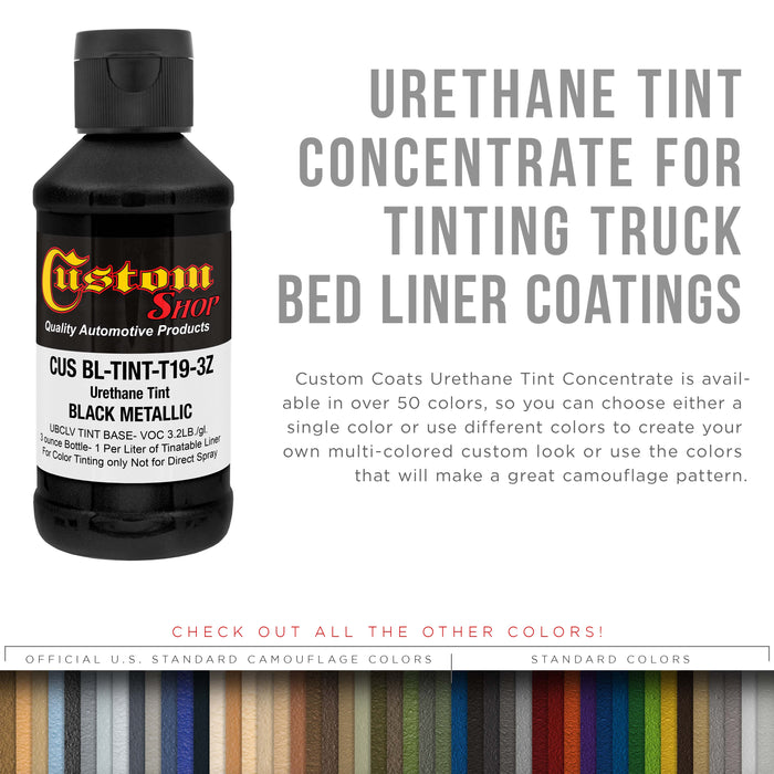 3 oz (Black Metallic Color) Urethane Tint Concentrate for Tinting Truck Bed Liner Coatings