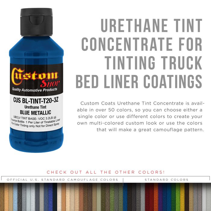 3 oz (Blue Metallic Color) Urethane Tint Concentrate for Tinting Truck Bed Liner Coatings