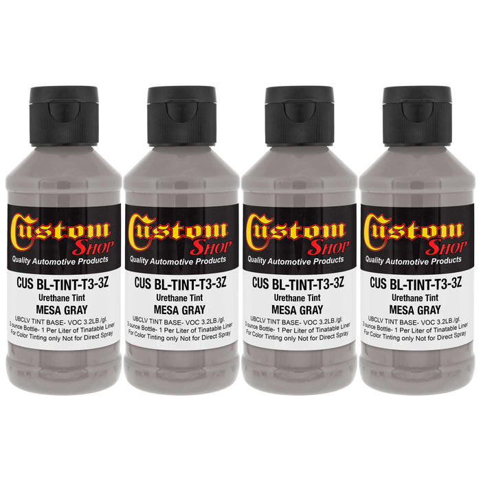 3 oz (Mesa Gray Color) Urethane Tint Concentrate for Tinting Truck Bed Liner Coatings - Pack of 4