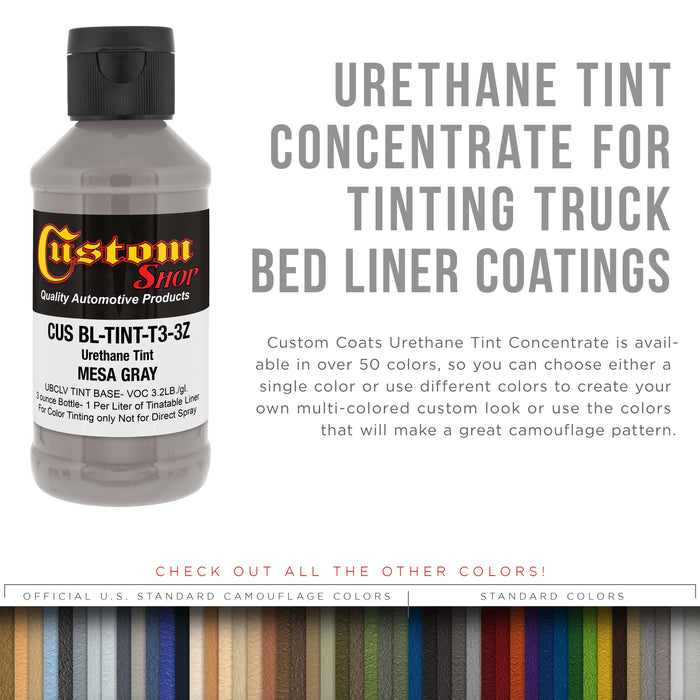 3 oz (Mesa Gray Color) Urethane Tint Concentrate for Tinting Truck Bed Liner Coatings