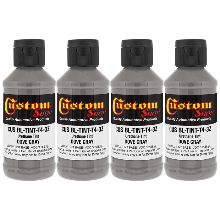 3 oz (Dove Gray Color) Urethane Tint Concentrate for Tinting Truck Bed Liner Coatings - Pack of 4