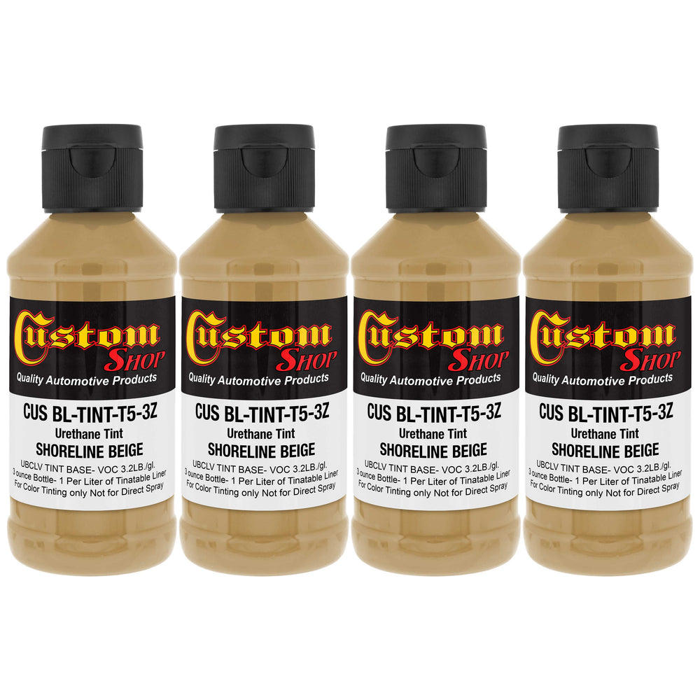 3 oz (Shoreline Beige Color) Urethane Tint Concentrate for Tinting Truck Bed Liner Coatings - Pack of 4