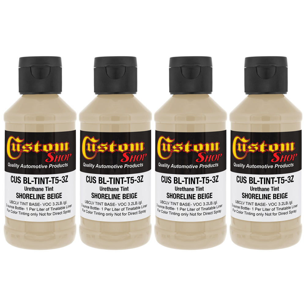 3 oz (Shoreline Beige Color) Urethane Tint Concentrate for Tinting Truck Bed Liner Coatings - Pack of 4