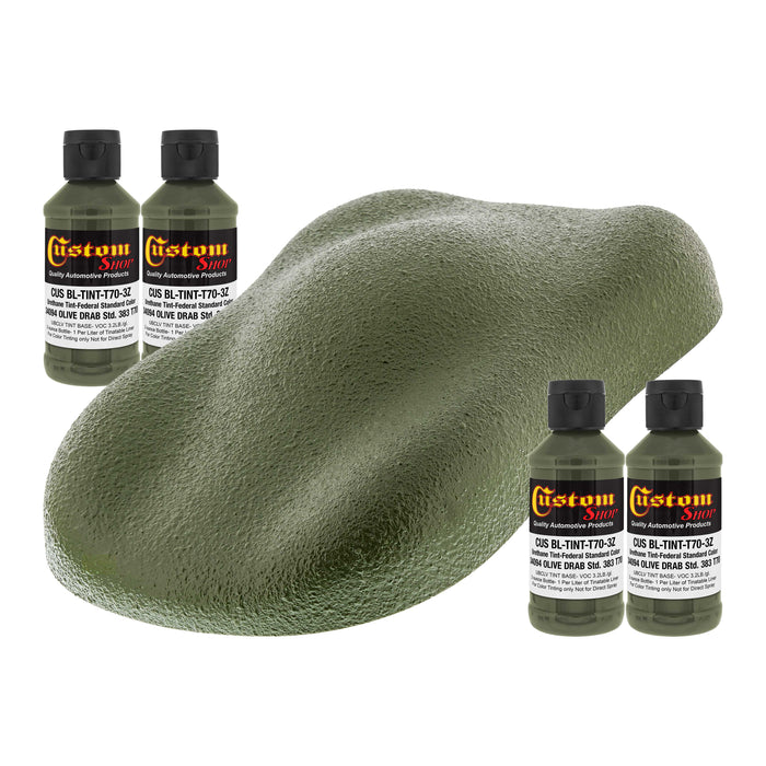 Camouflage Series 3 oz (Olive Drab Federal Standard Color #34094) Urethane Tint Concentrate for Tinting Truck Bed Liner Coatings - Pack of 4