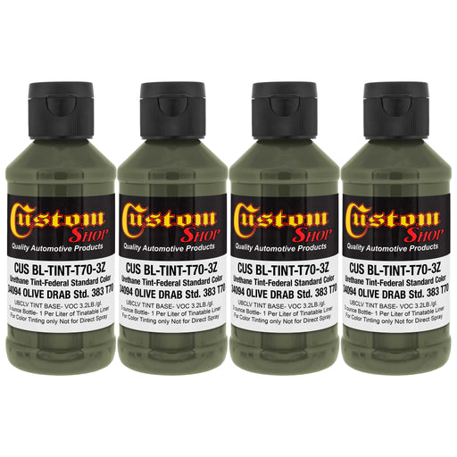 Camouflage Series 3 oz (Olive Drab Federal Standard Color #34094) Urethane Tint Concentrate for Tinting Truck Bed Liner Coatings - Pack of 4