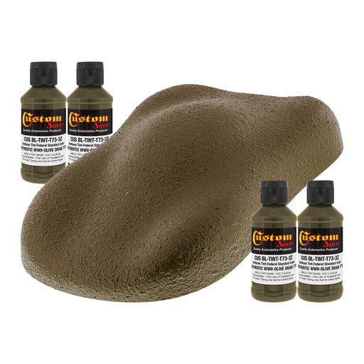 Camouflage Series 3 oz (Authentic WWII Olive Drab Federal Standard Color) Urethane Tint Concentrate for Tinting Truck Bed Liner Coatings - Pack of 4