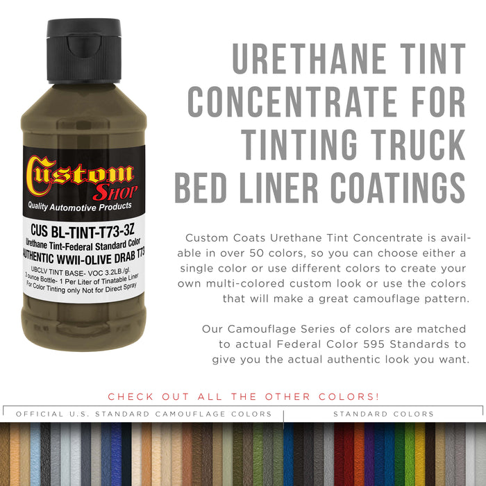 Camouflage Series 3 oz (Authentic WWII Olive Drab Federal Standard Color) Urethane Tint Concentrate for Tinting Truck Bed Liner Coatings