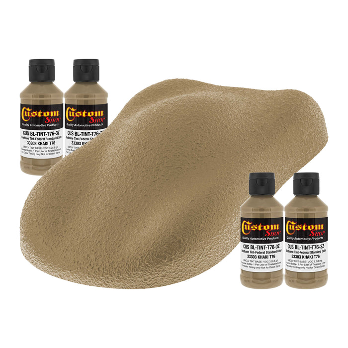 Camouflage Series 3 Ounce (Khaki Federal Standard Color #33303) Urethane Tint Concentrate for Tinting Truck Bed Liner Coatings - Pack of 4