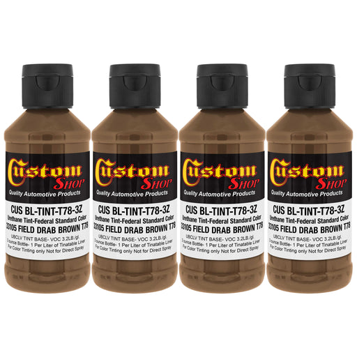 Camouflage Series 3 oz (Field Drab Brown Federal Standard Color #33105) Urethane Tint Concentrate for Tinting Truck Bed Liner Coatings - Pack of 4
