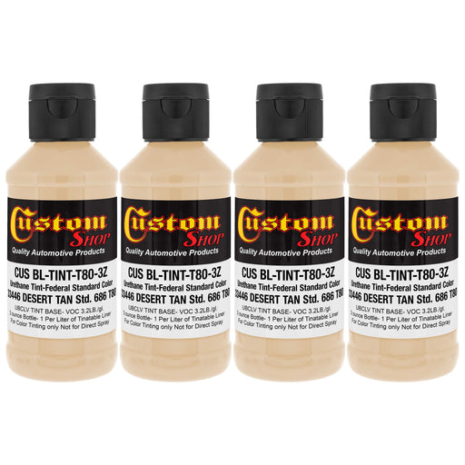 Camouflage Series 3 oz (Desert Tan Federal Standard Color #33446) Urethane Tint Concentrate for Tinting Truck Bed Liner Coatings - Pack of 4