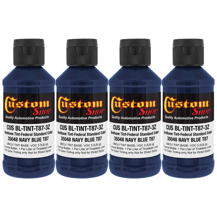 Camouflage Series 3 oz (Navy Blue Federal Standard Color 35048) Urethane Tint Concentrate for Tinting Truck Bed Liner Coatings - Pack of 4