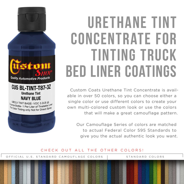 Camouflage Series 3 oz (Navy Blue Federal Standard Color 35048) Urethane Tint Concentrate for Tinting Truck Bed Liner Coatings, Sprayable Rollable