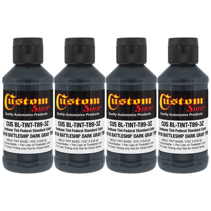 Camouflage Series 3 oz (Battleship Dark Gray Federal Standard Color #36118) Urethane Tint Concentrate for Tinting Truck Bed Liner Coatings - Pack of 4