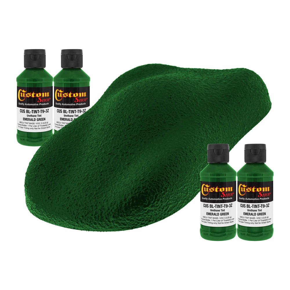 3 oz (Emerald Green Color) Urethane Tint Concentrate for Tinting Truck Bed Liner Coatings - Pack of 4