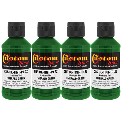 3 oz (Emerald Green Color) Urethane Tint Concentrate for Tinting Truck Bed Liner Coatings - Pack of 4