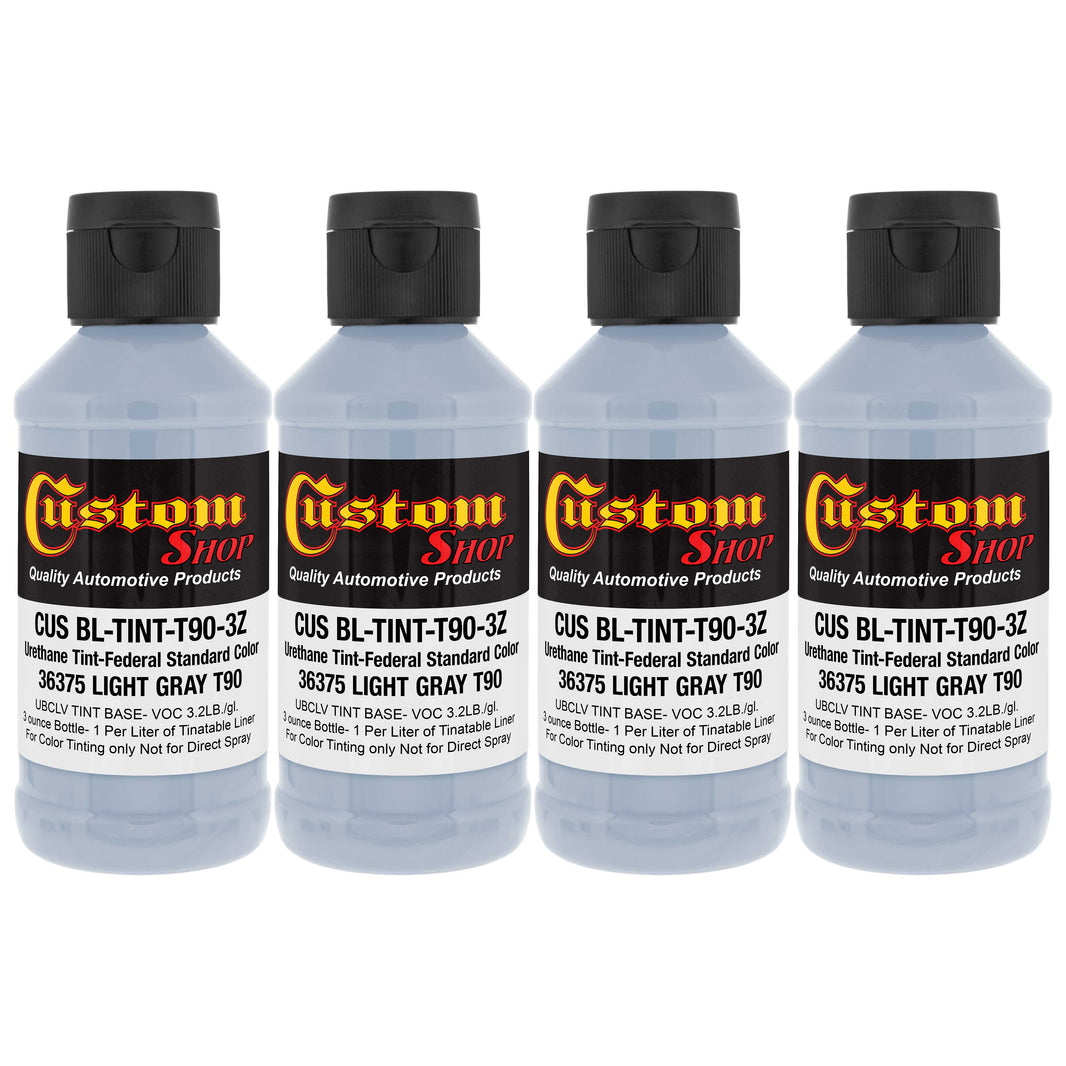 Camouflage Series 3 oz (Light Gray Federal Standard Color #36375) Urethane Tint Concentrate for Tinting Truck Bed Liner Coatings - Pack of 4
