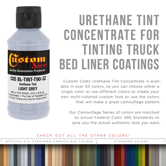 Camouflage Series 3 oz (Light Gray Federal Standard Color #36375) Urethane Tint Concentrate for Tinting Truck Bed Liner Coatings - Sprayable Rollable