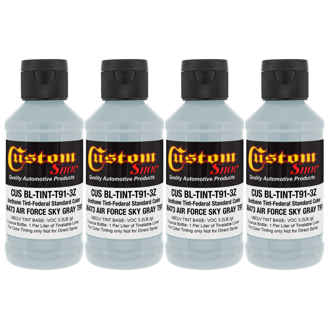 Camouflage Series 3 oz (Air Force Gray Federal Standard Color #36473) Urethane Tint Concentrate for Tinting Truck Bed Liner Coatings - Pack of 4