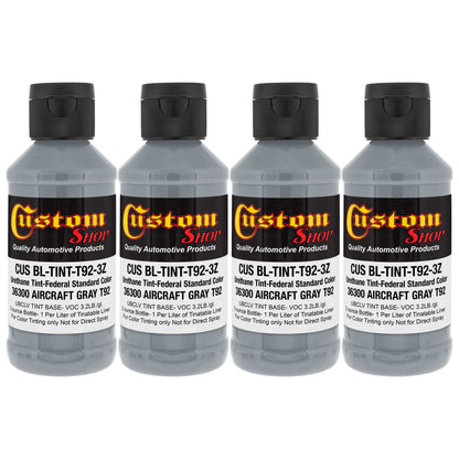Camouflage Series 3 oz (Aircraft Gray Federal Standard Color #36300) Urethane Tint Concentrate for Tinting Truck Bed Liner Coatings - Pack of 4