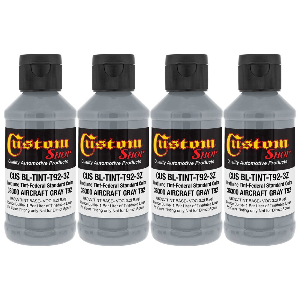 Camouflage Series 3 oz (Aircraft Gray Federal Standard Color #36300) Urethane Tint Concentrate for Tinting Truck Bed Liner Coatings - Pack of 4