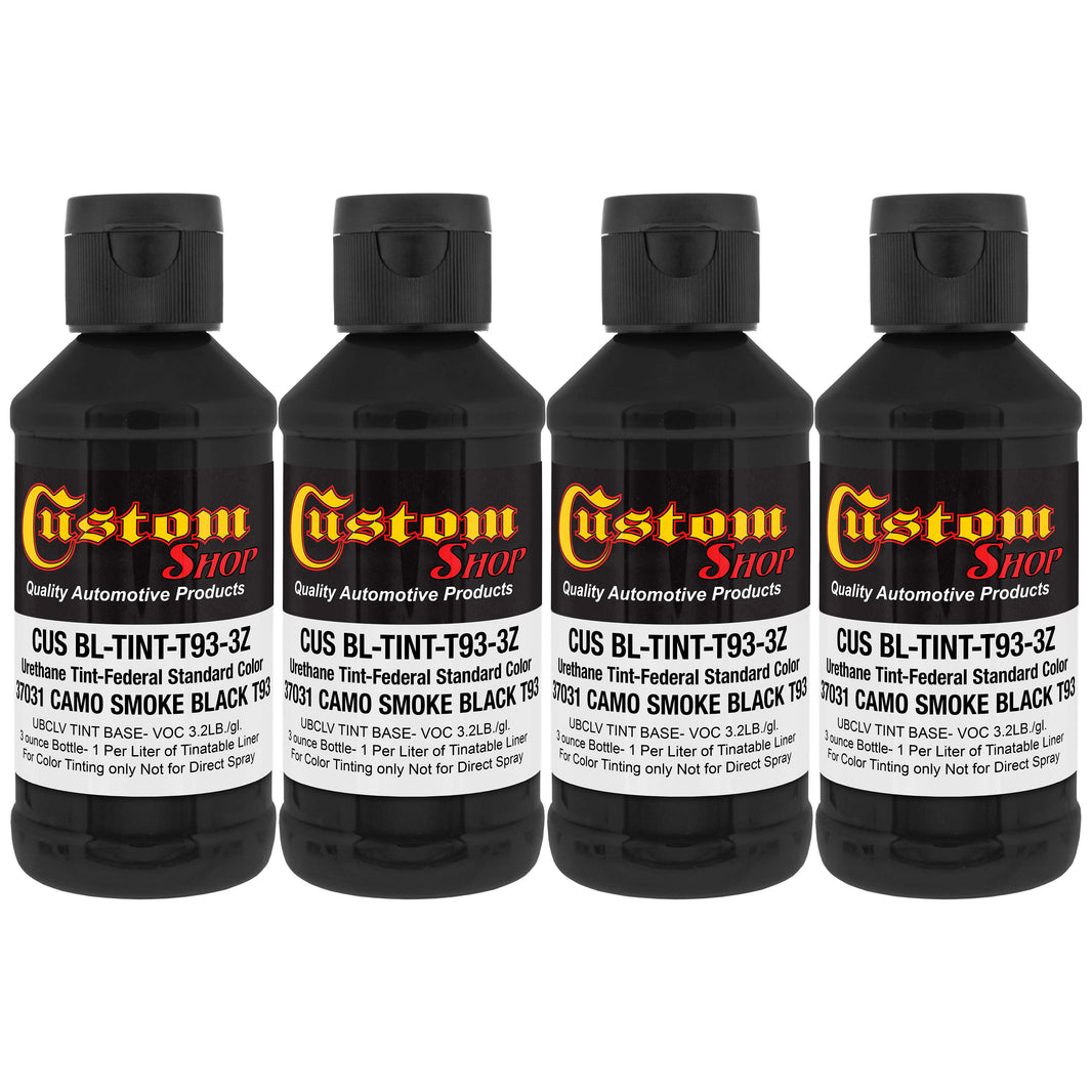 Camouflage Series 3 oz (Camo Smoke Black Federal Standard Color #37031) Urethane Tint Concentrate for Tinting Truck Bed Liner Coatings - Pack of 4