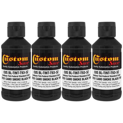 Camouflage Series 3 oz (Camo Smoke Black Federal Standard Color #37031) Urethane Tint Concentrate for Tinting Truck Bed Liner Coatings - Pack of 4