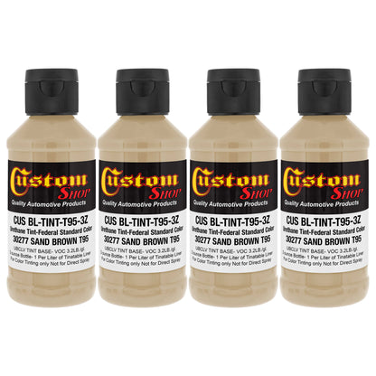 Camouflage Series 3 oz (Sand Brown Federal Standard Color #30277) Urethane Tint Concentrate for Tinting Truck Bed Liner Coatings - Pack of 4