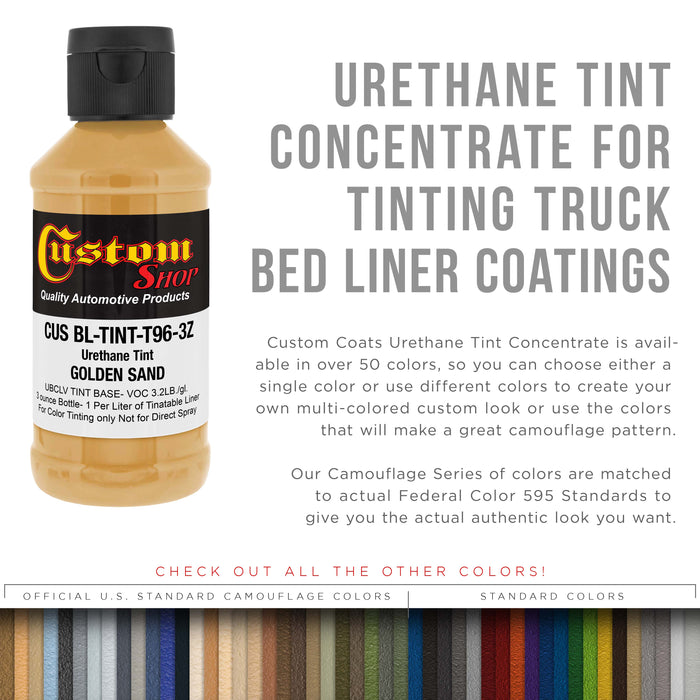 Camouflage Series 3 oz (Golden Sand Federal Standard Color #30266) Urethane Tint Concentrate for Tinting Truck Bed Liner Coatings