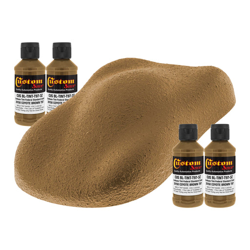 Camouflage Series 3 oz (Coyote Brown Federal Standard Color #20150) Urethane Tint Concentrate for Tinting Truck Bed Liner Coatings - Pack of 4