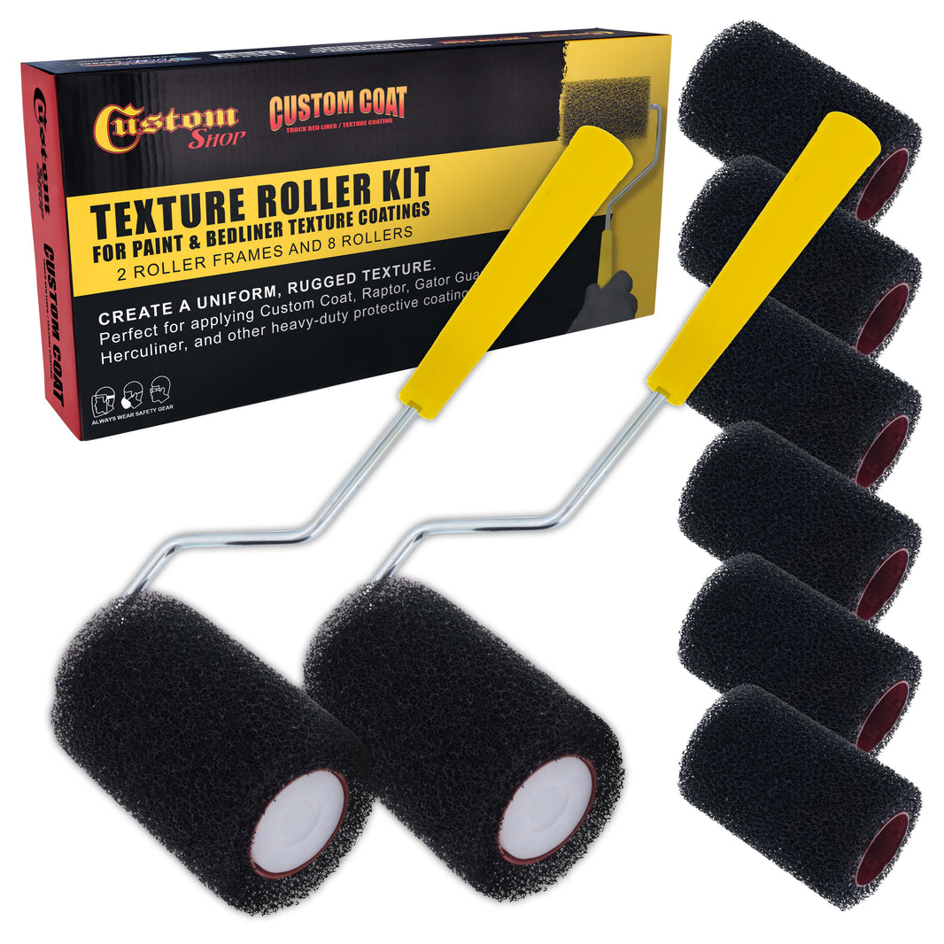 8-Pack Texture Roller Kit: 4" Loop Roller Covers (8pc) & Frames (2pc) - Roll-On Custom Coat Truck Bed Liner Application, Create Textured Effect Paint & Non-Skid Protective Coatings