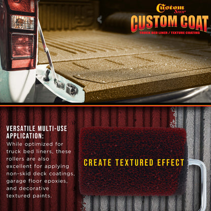 8-Pack Texture Roller Kit: 4" Loop Roller Covers (8pc) & Frames (2pc) - Roll-On Custom Coat Truck Bed Liner Application, Create Textured Effect Paint & Non-Skid Protective Coatings