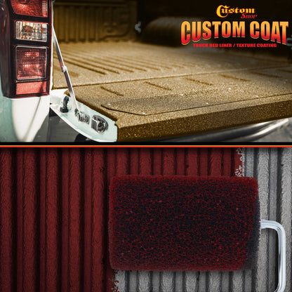 Paint Roller Frame with 2 - 4" x 1/4" Textured Bed Liner Roller Covers - For Roll-On Custom Coat Truck Bedliner Application
