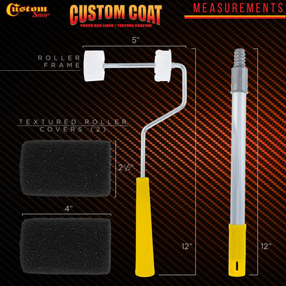 Texture Paint & Bedliner Roller Accessory Application Kit - Roller Frame & Covers, Tray, Brushes - Roll-On Custom Coat Truck Bed Liner