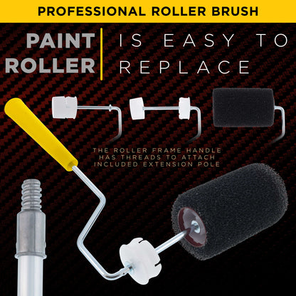 Texture Paint & Bedliner Roller Accessory Application Kit - Roller Frame & Covers, Tray, Brushes - Roll-On Custom Coat Truck Bed Liner