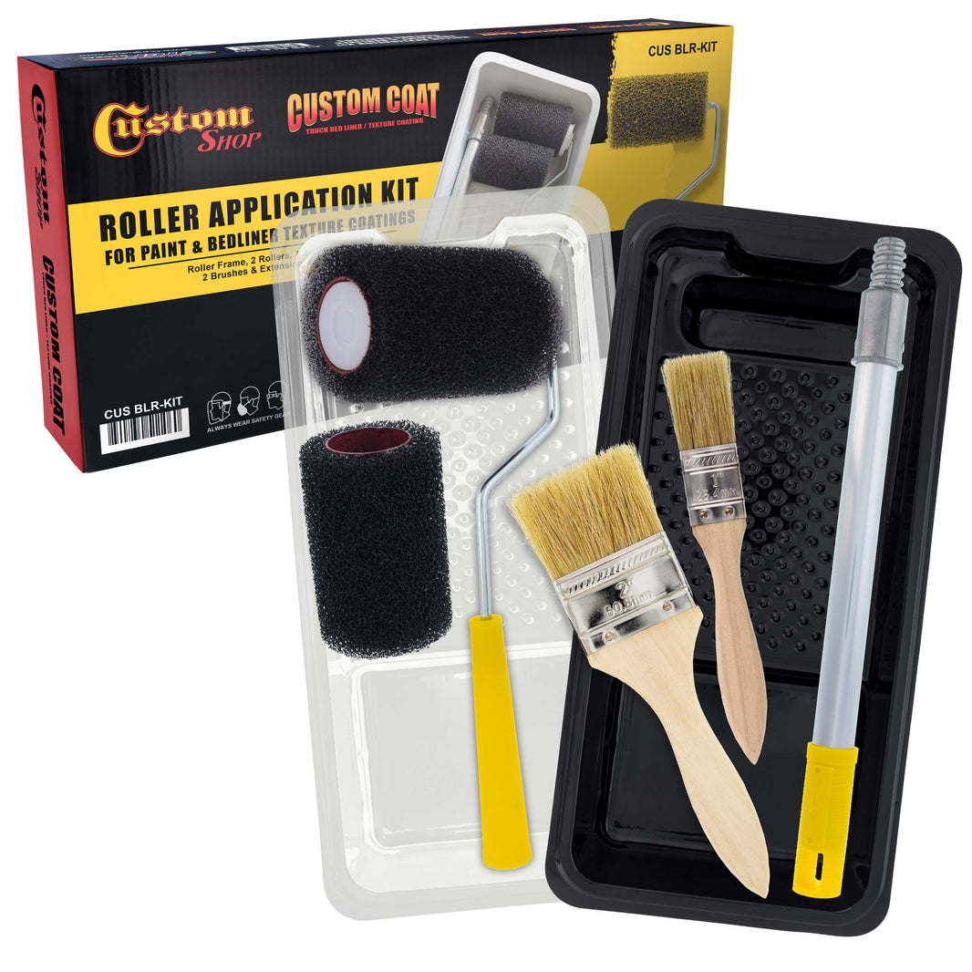 Texture Paint & Bedliner Roller Accessory Application Kit - Roller Frame & Covers, Tray, Brushes - Roll-On Custom Coat Truck Bed Liner