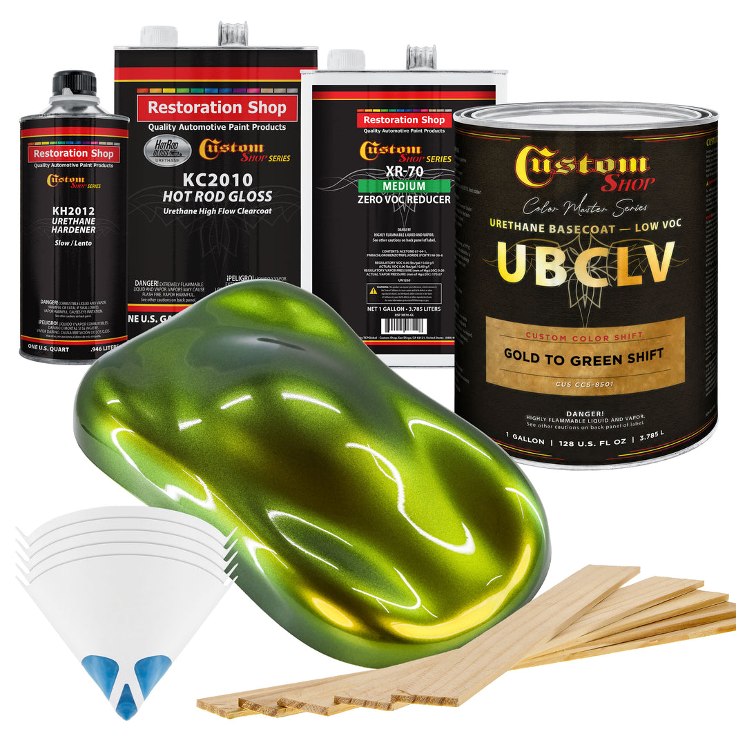 CCS Custom Color Shift Automotive Paint - Gold to Green Shifting Effect - Gallon Gloss Kit