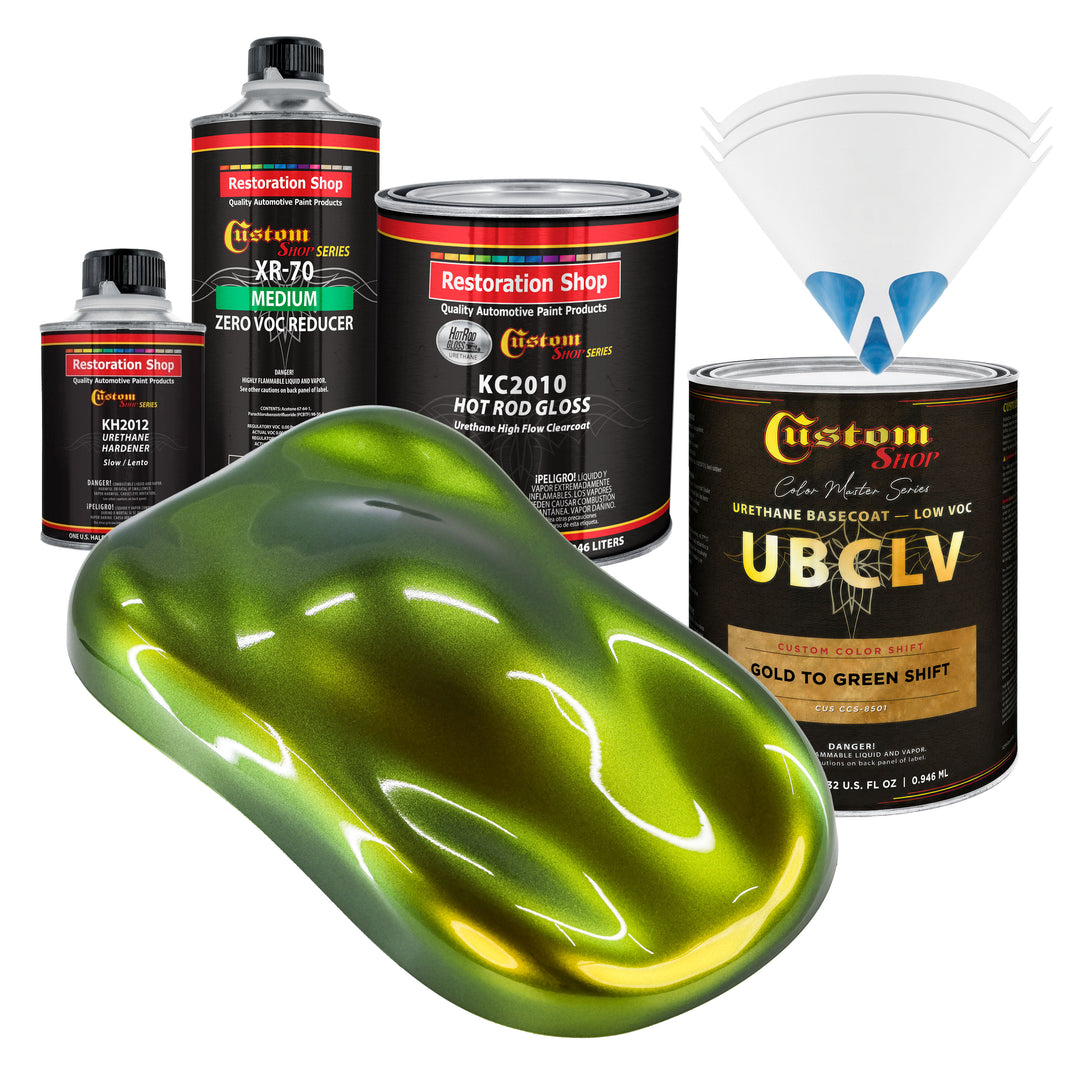 CCS Custom Color Shift Automotive Paint - Gold to Green Shifting Effect - Quart Gloss Kit