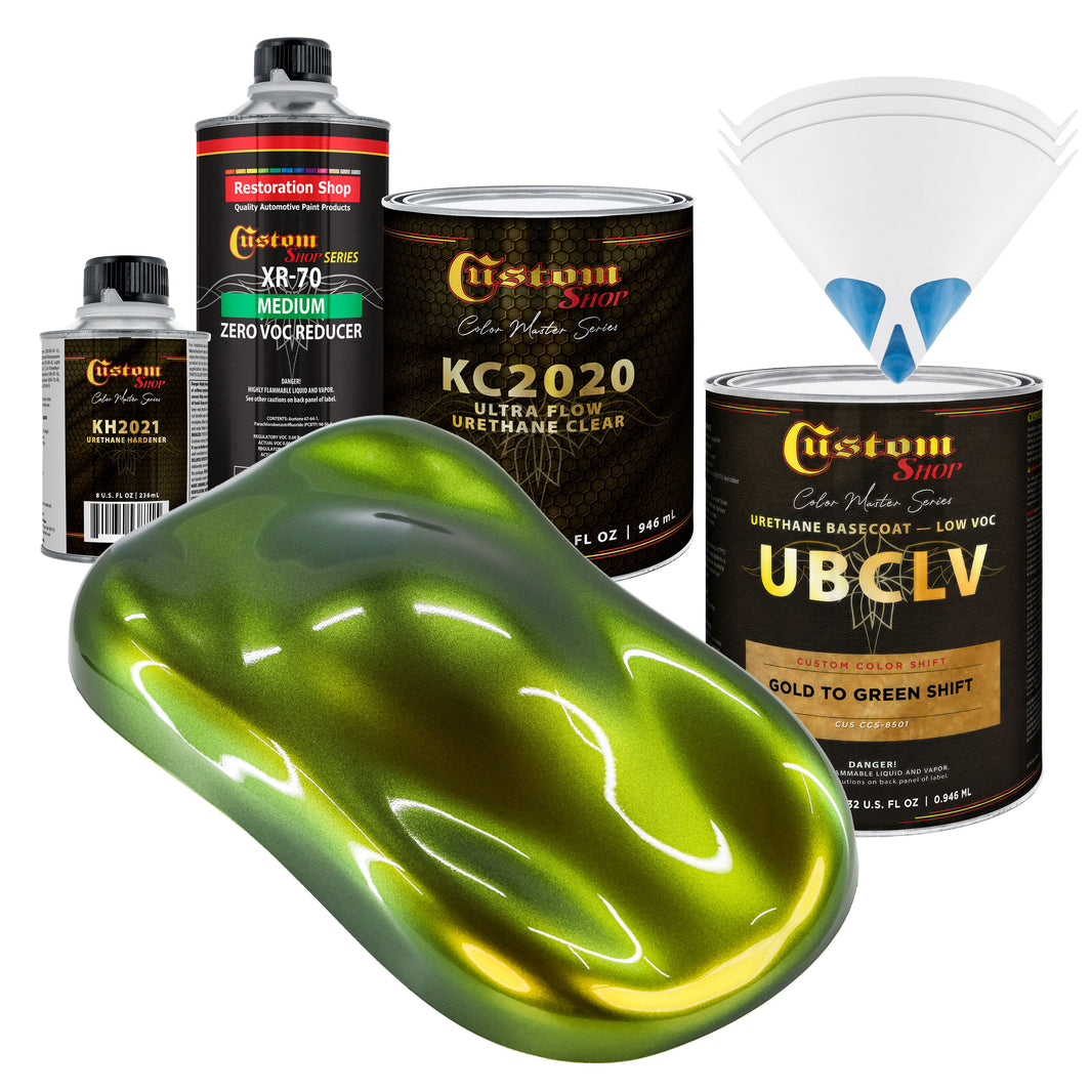 CCS Custom Color Shift Automotive Paint - Gold to Green Shifting Effect - Quart Ultra Flow Kit