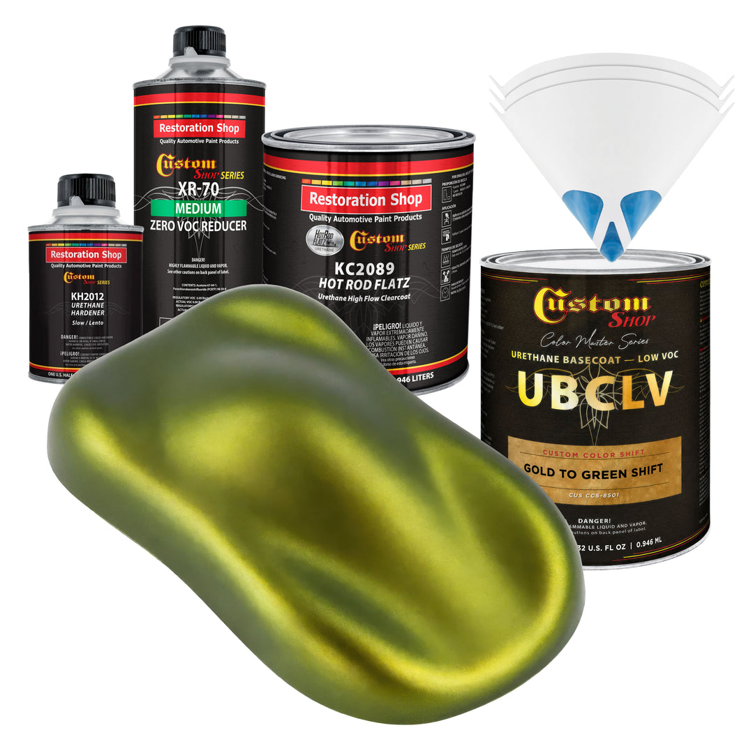 CCS Custom Color Shift Automotive Paint - Gold to Green Shifting Effect - Quart Matte Kit