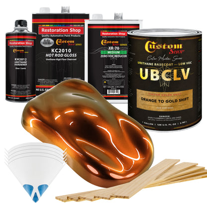 CCS Custom Color Shift Automotive Paint - Orange to Gold Shifting Effect - Gallon Gloss Kit