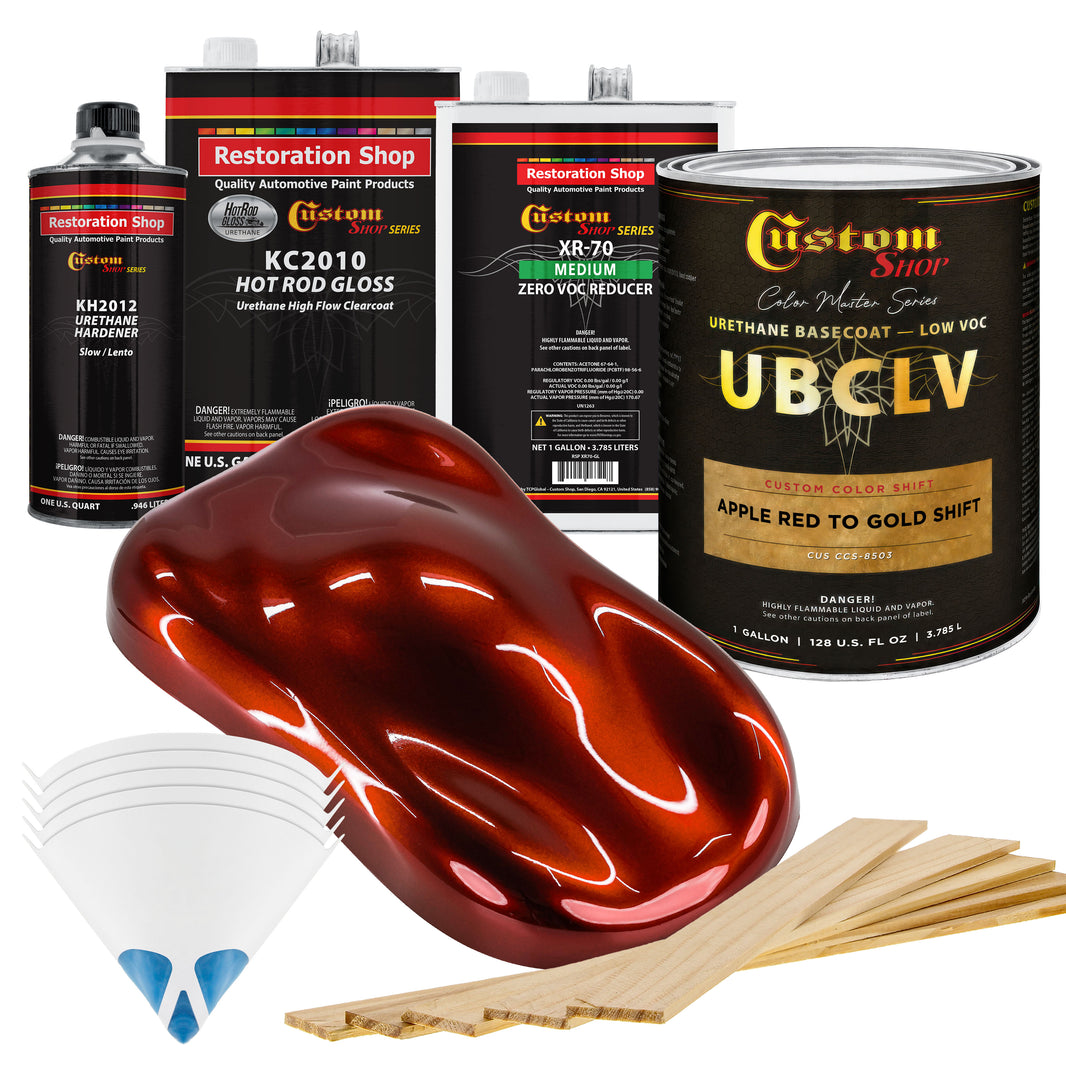 CCS Custom Color Shift Automotive Paint - Apple Red to Gold Shifting Effect - Gallon Gloss Kit